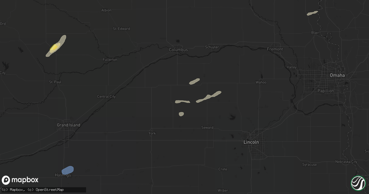 Hail map in Surprise, NE on September 18, 2026