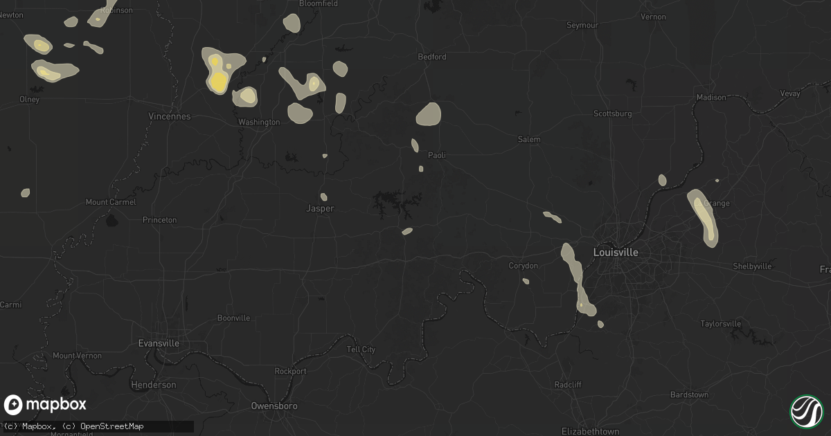Hail map in Taswell, IN on September 18, 2026