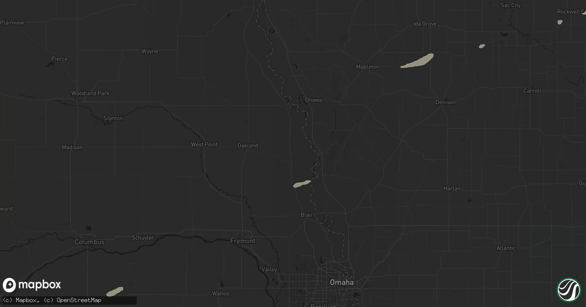 Hail map in Tekamah, NE on September 18, 2026