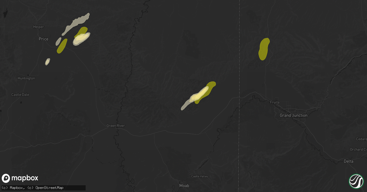 Hail map in Thompson, UT on September 18, 2026