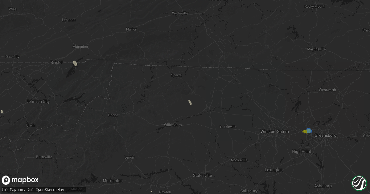 Hail map in Traphill, NC on September 18, 2026