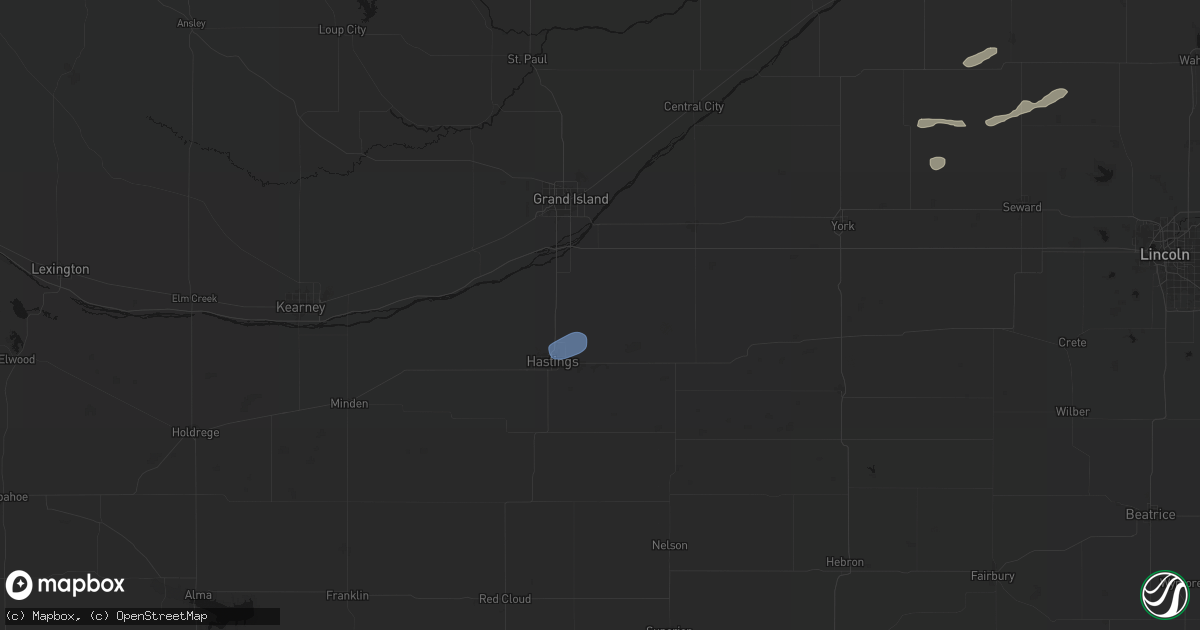 Hail map in Trumbull, NE on September 18, 2026