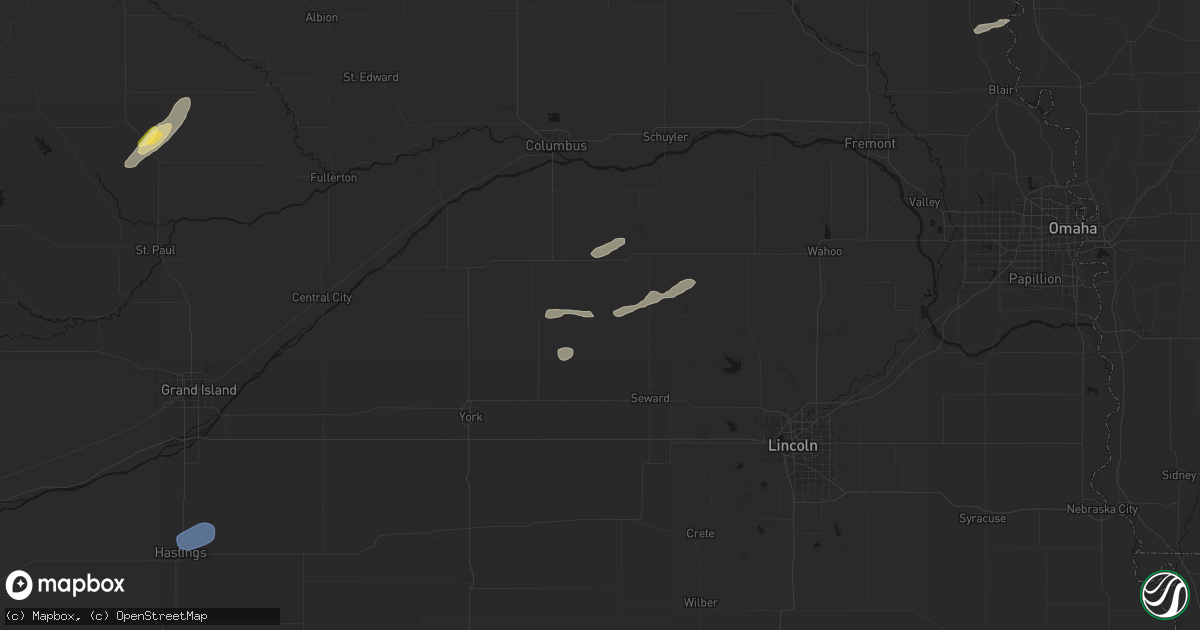Hail map in Ulysses, NE on September 18, 2026