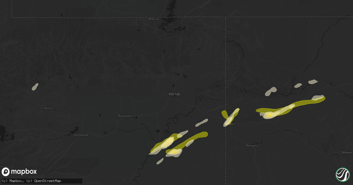 Hail map in Vernal, UT on September 18, 2026