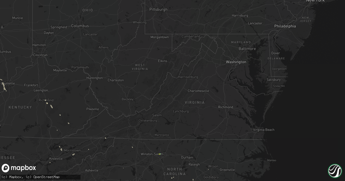 Hail map in Virginia on September 18, 2026