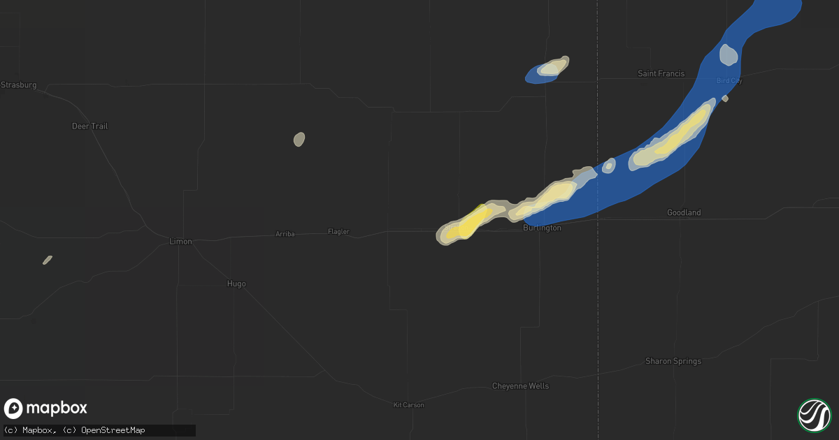 Hail map in Vona, CO on September 18, 2026