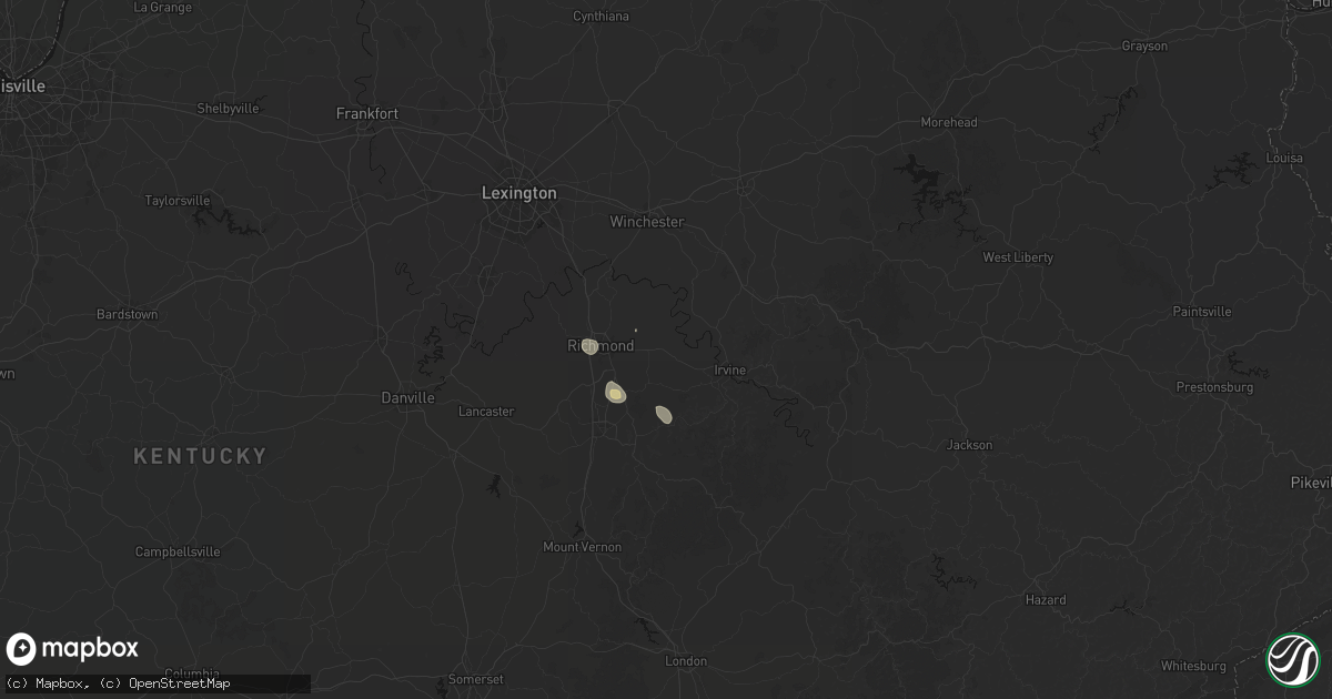 Hail map in Waco, KY on September 18, 2026