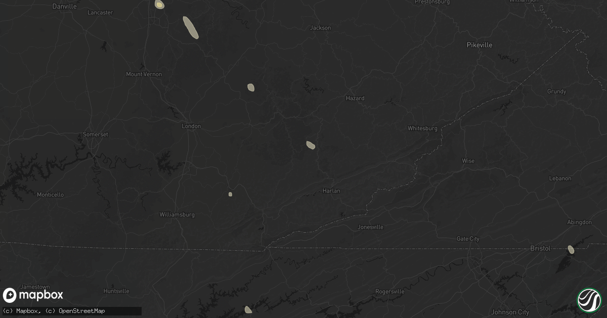 Hail map in Warbranch, KY on September 18, 2026
