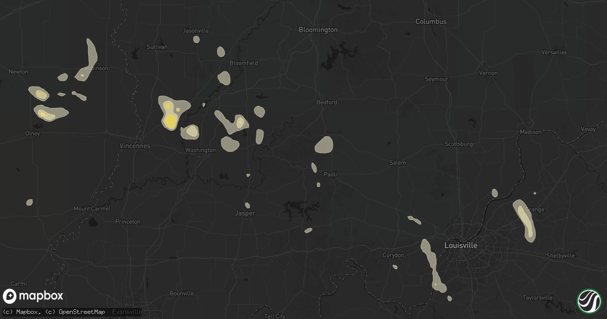 Hail map in West Baden Springs, IN on September 18, 2026