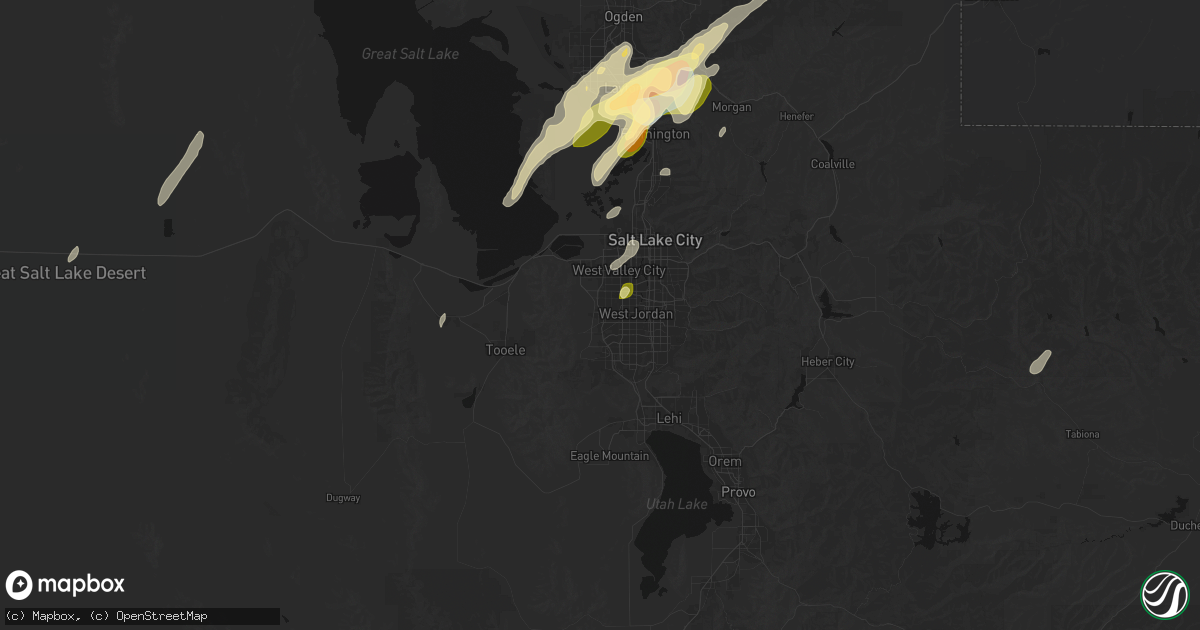 Hail map in West Jordan, UT on September 18, 2026