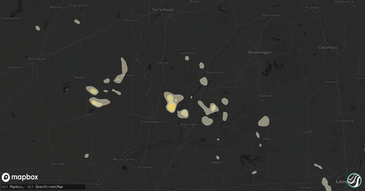 Hail map in Westphalia, IN on September 18, 2026