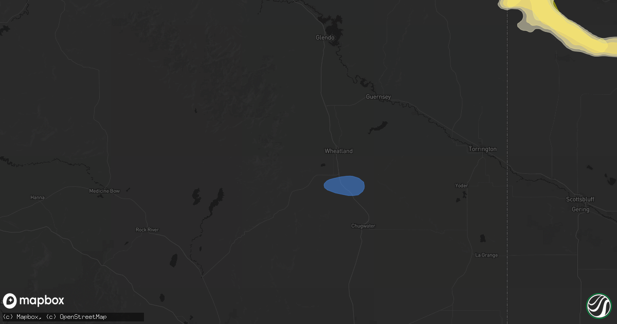 Hail map in Wheatland, WY on September 18, 2026