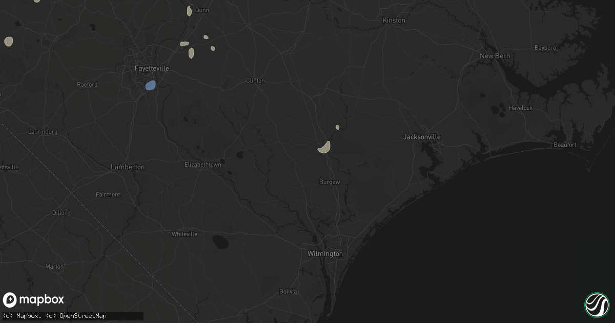 Hail map in Willard, NC on September 18, 2026