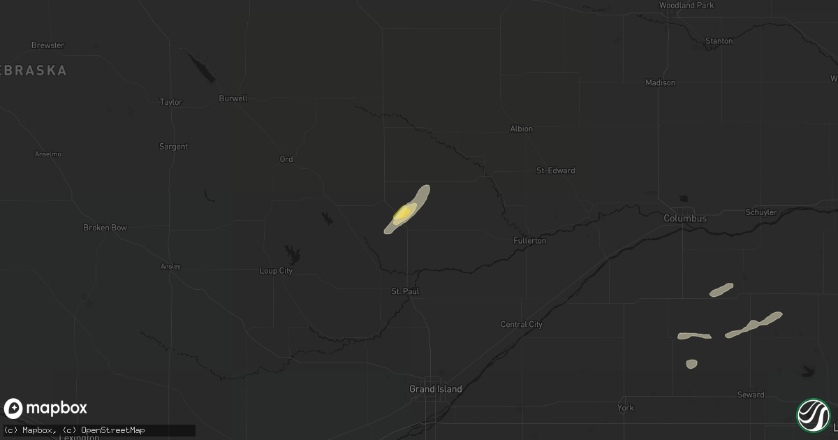 Hail map in Wolbach, NE on September 18, 2026