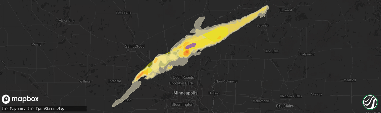 Hail map in Big Lake, MN on September 19, 2013