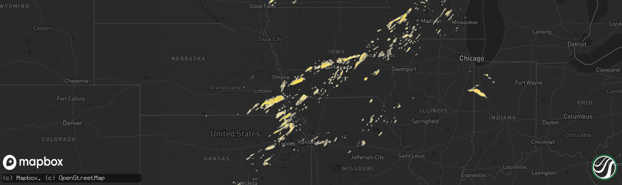 Hail map in Illinois on September 19, 2013