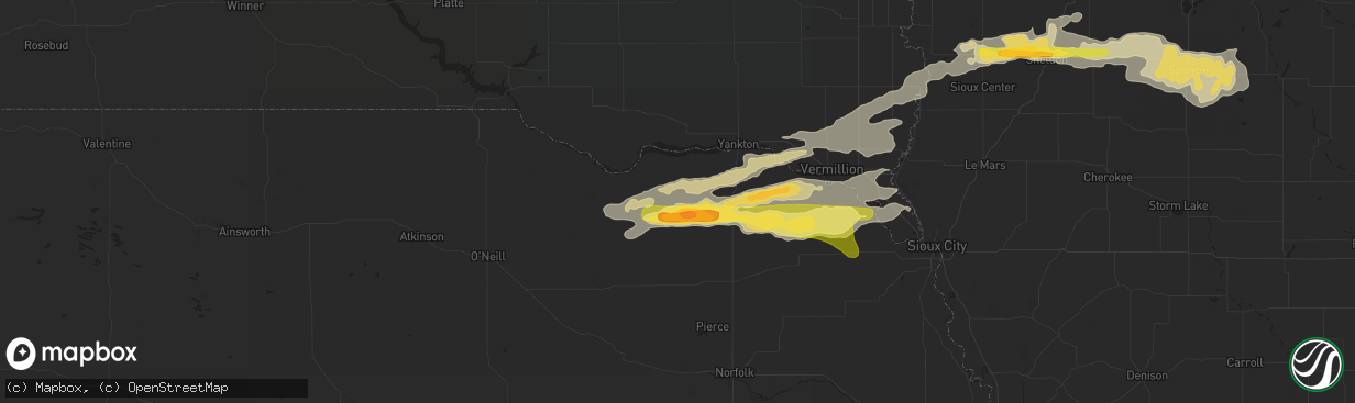 Hail map in Bloomfield, NE on September 19, 2014