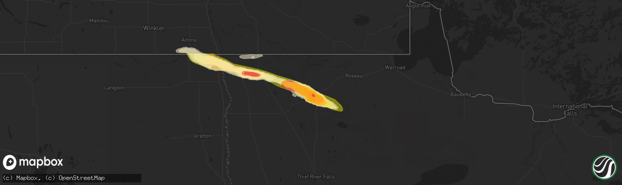 Hail map in Greenbush, MN on September 19, 2014