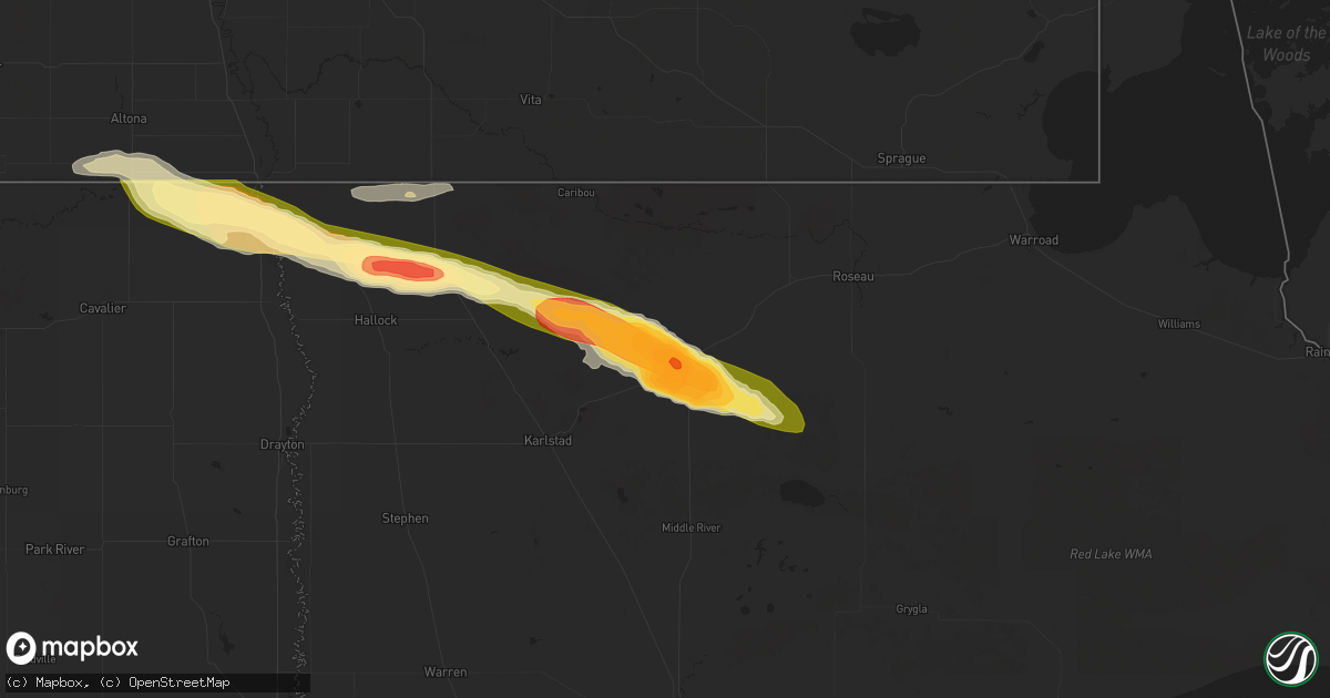 Hail map in Greenbush, MN on September 19, 2014