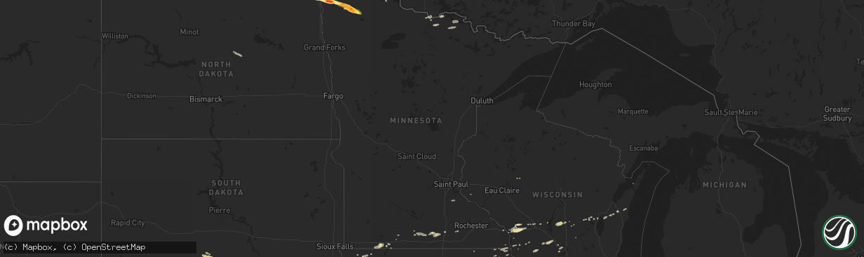 Hail map in Minnesota on September 19, 2014