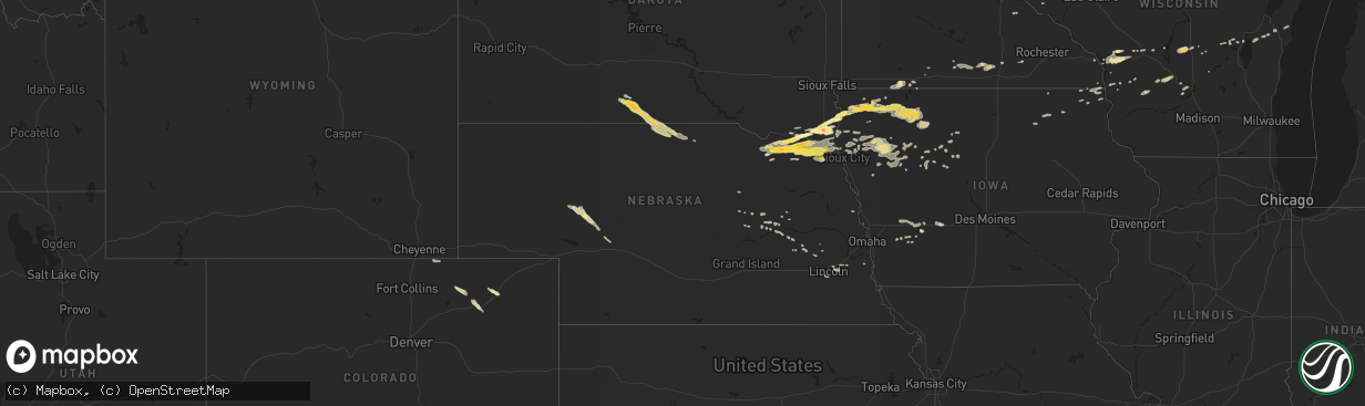 Hail map in Nebraska on September 19, 2014