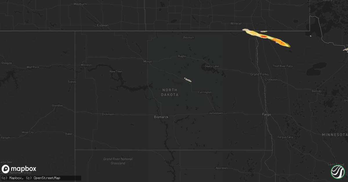 Hail map in North Dakota on September 19, 2014