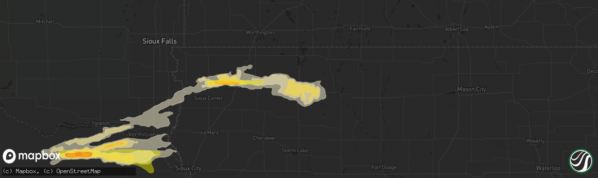 Hail map in Spencer, IA on September 19, 2014