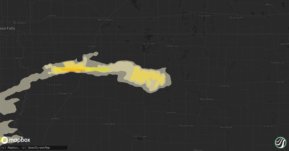 Hail map in Spencer, IA on September 19, 2014