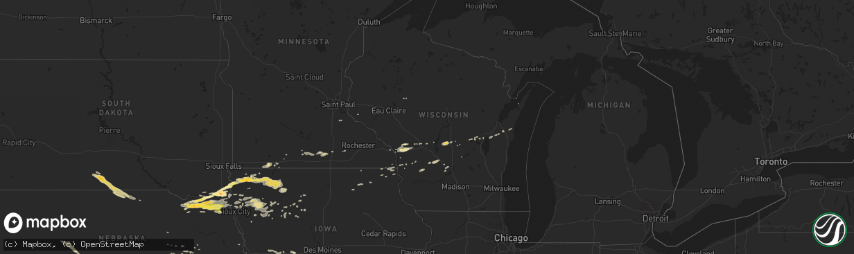 Hail map in Wisconsin on September 19, 2014