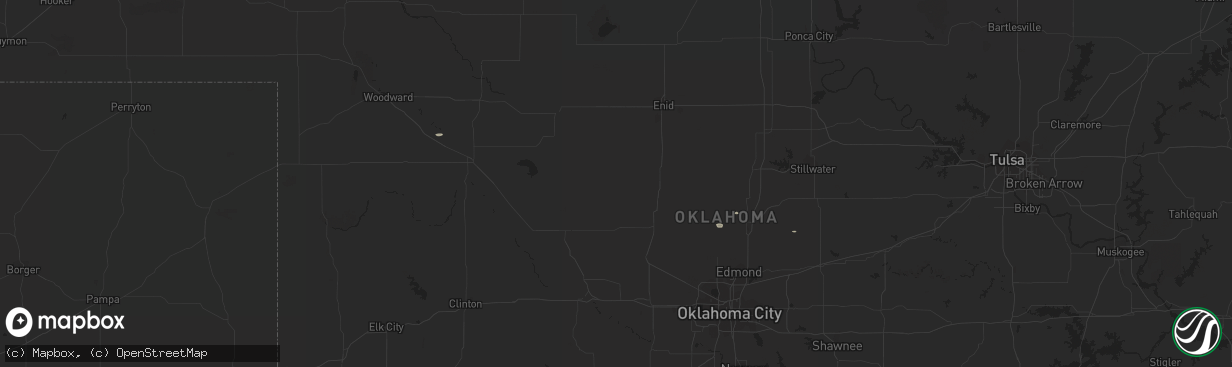 Hail map in Mutual, OK on September 19, 2015