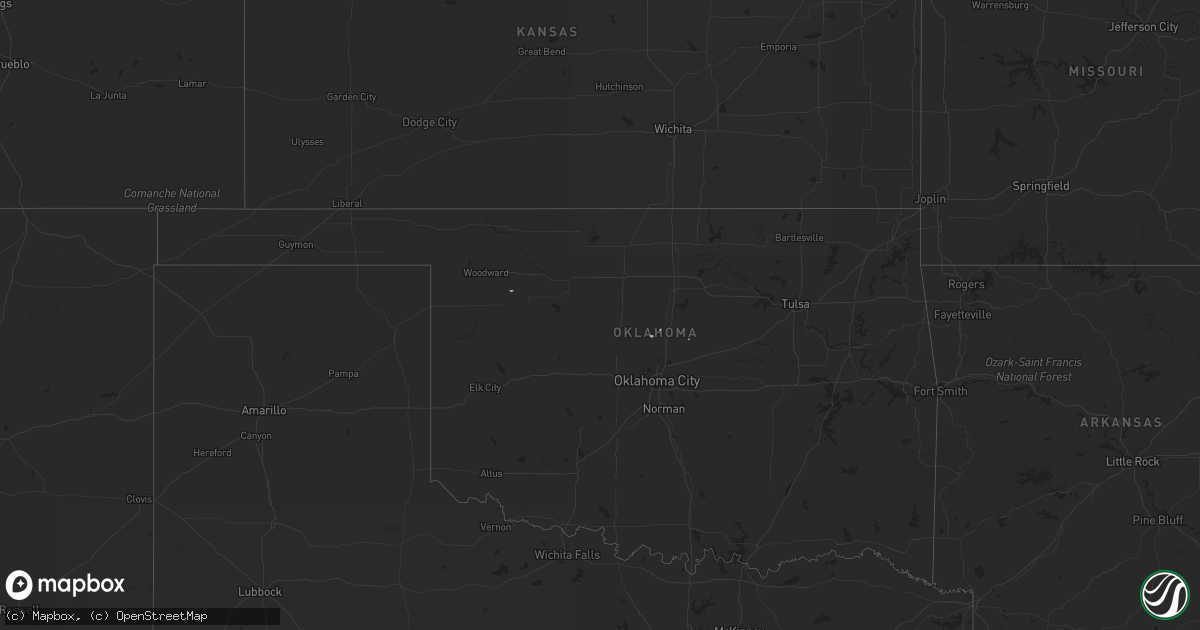 Hail map in Oklahoma on September 19, 2015