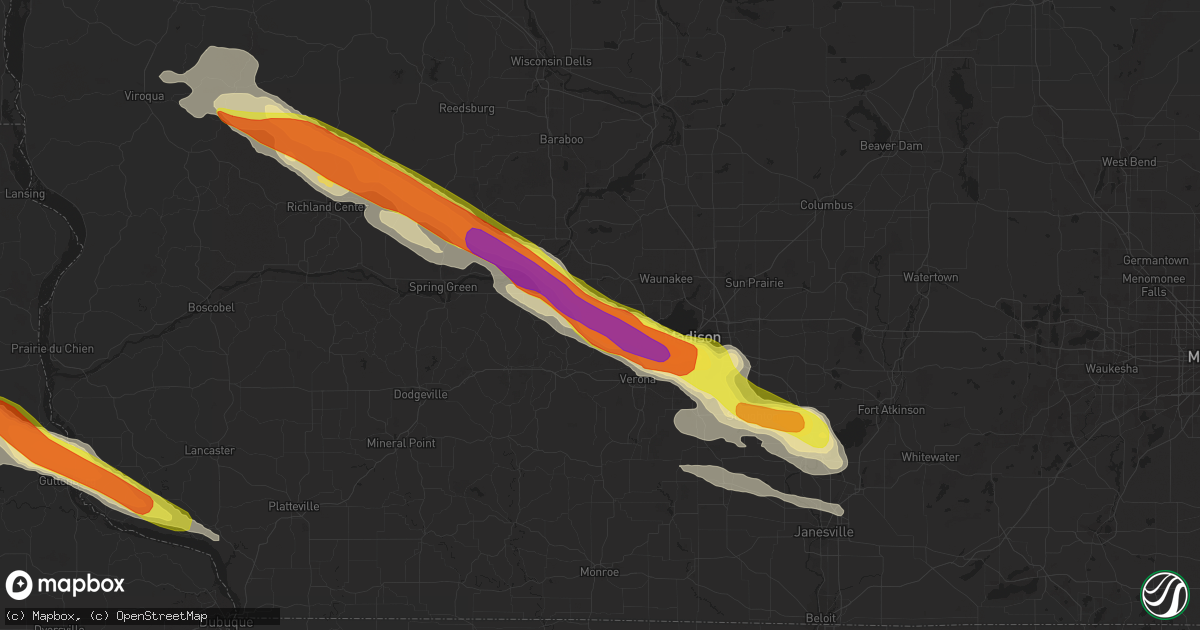 Hail map in Cross Plains, WI on September 19, 2016