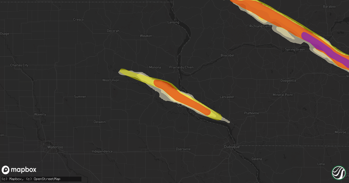 Hail map in Garnavillo, IA on September 19, 2016