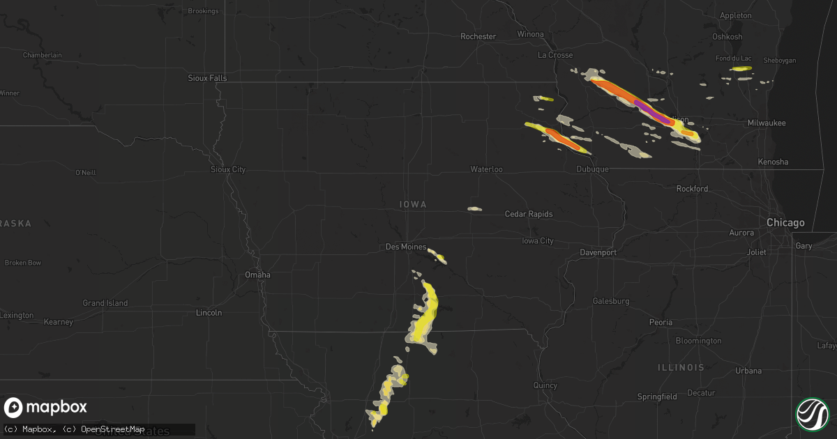 Hail map in Iowa on September 19, 2016