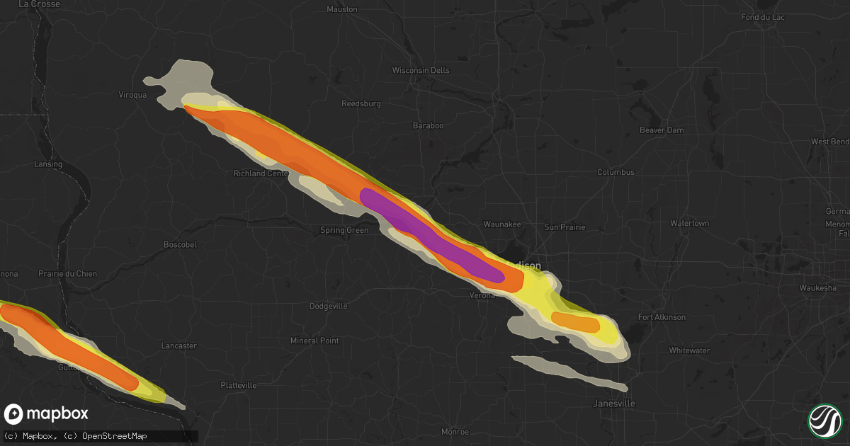 Hail map in Mazomanie, WI on September 19, 2016