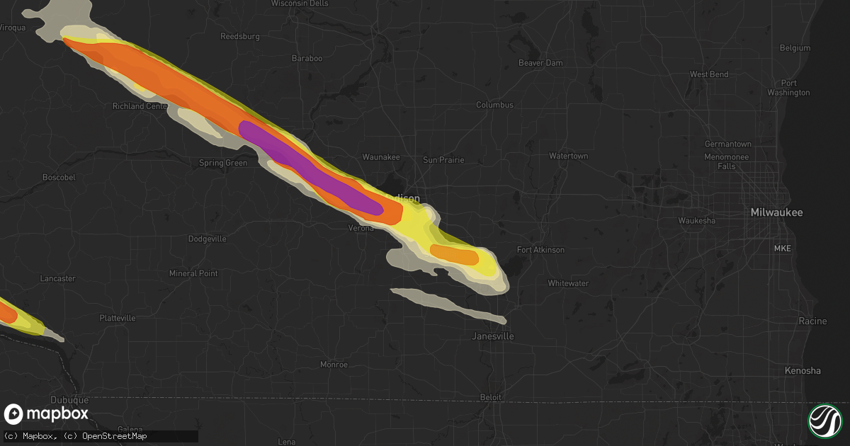 Hail map in Mcfarland, WI on September 19, 2016