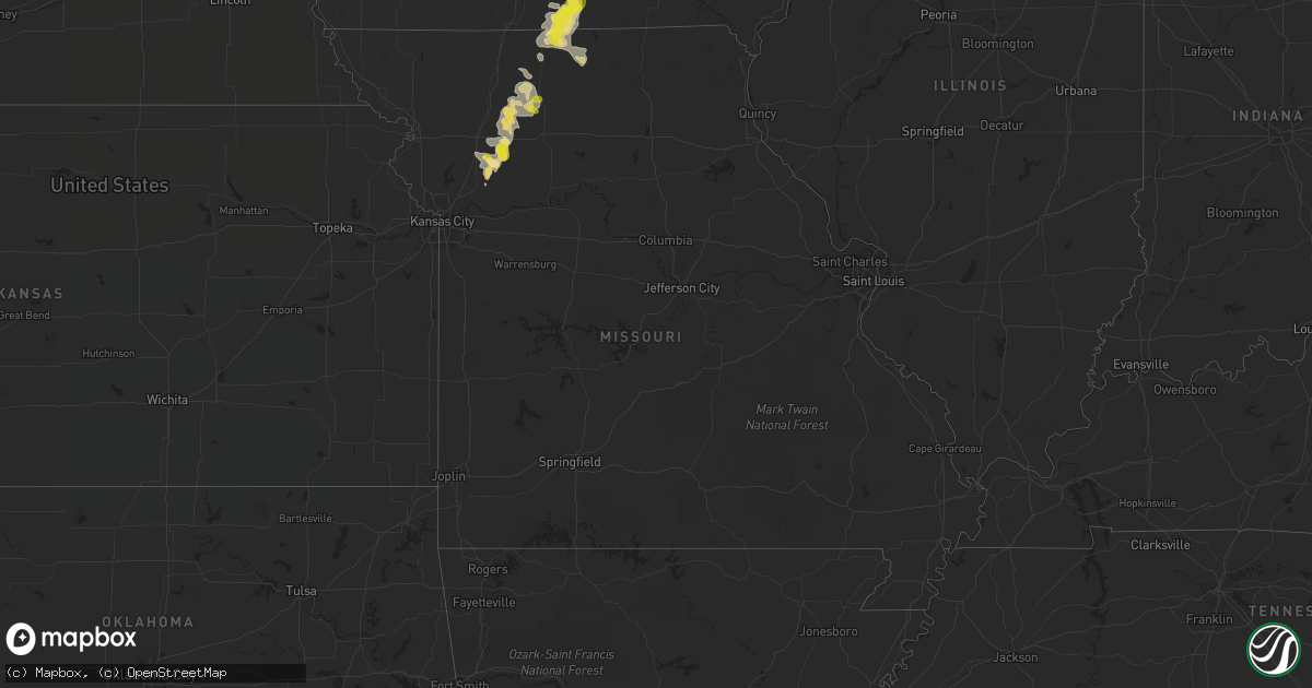 Hail map in Missouri on September 19, 2016