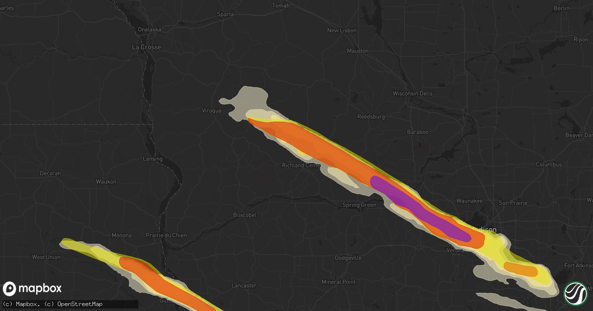 Hail map in Richland Center, WI on September 19, 2016
