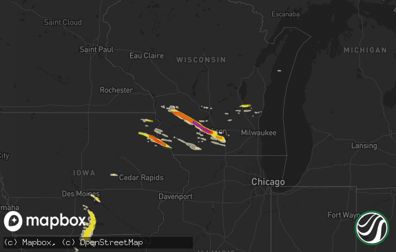 Hail map preview on 09-19-2016