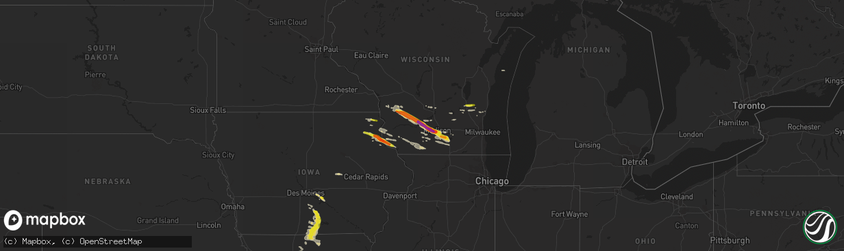 Hail map on September 19, 2016