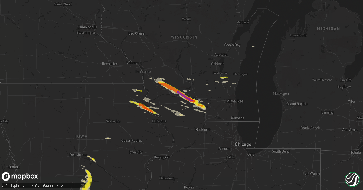 Hail map on September 19, 2016