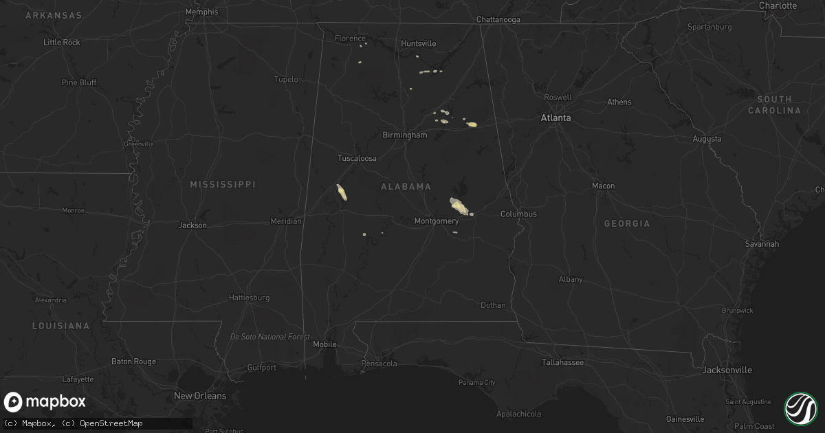 Hail map in Alabama on September 19, 2017
