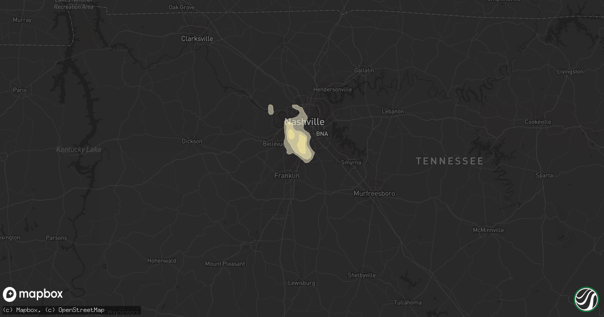 Hail map in Brentwood, TN on September 19, 2017