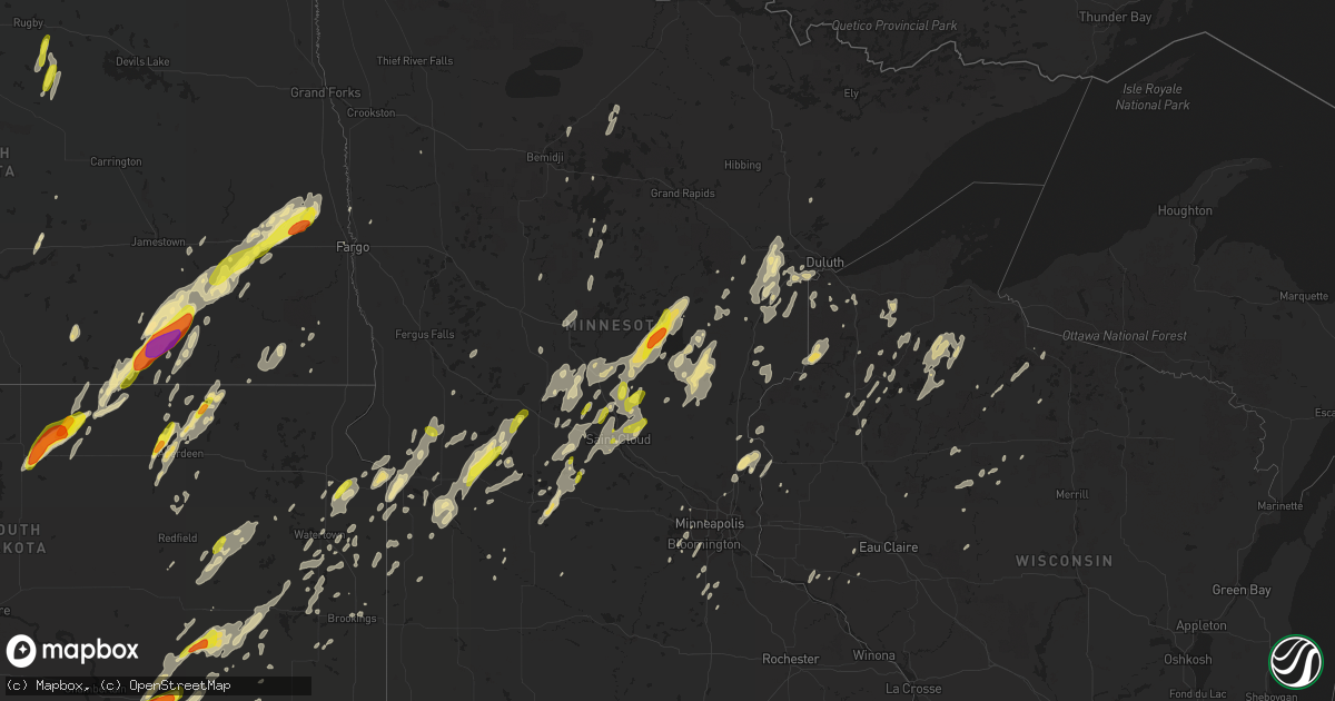 Hail map in Minnesota on September 19, 2017