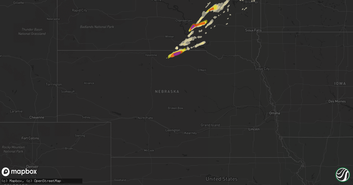 Hail map in Nebraska on September 19, 2017