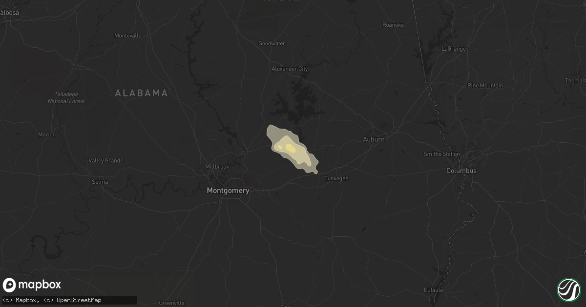 Hail map in Tallassee, AL on September 19, 2017