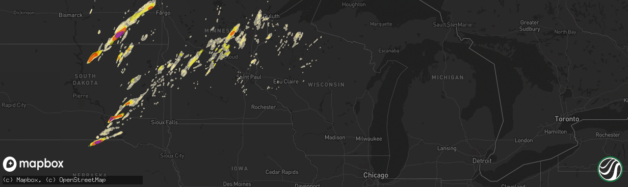 Hail map in Wisconsin on September 19, 2017