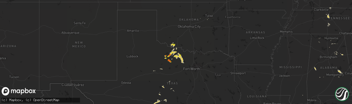 Hail map on September 19, 2017