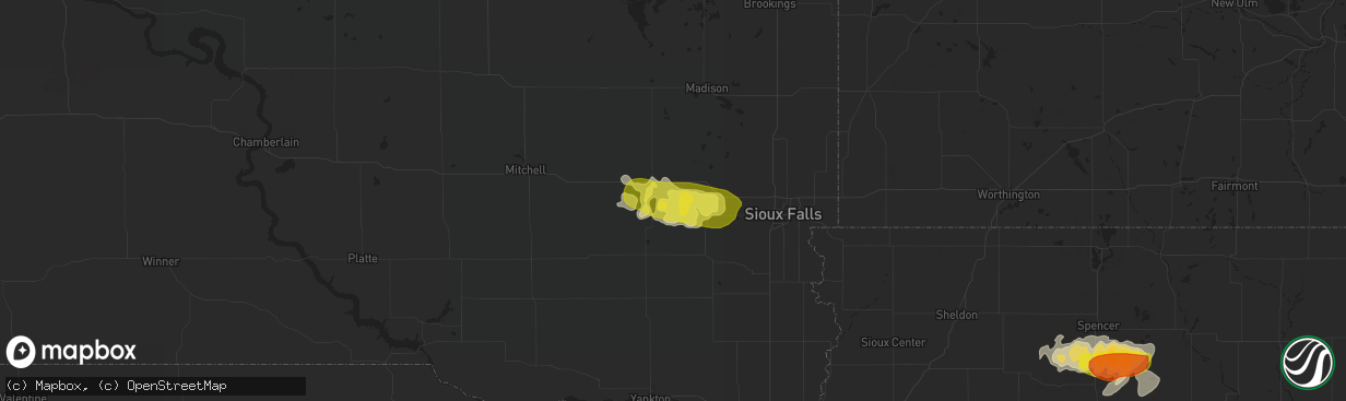 Hail map in Canistota, SD on September 19, 2018