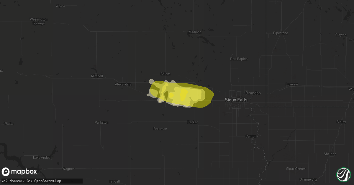 Hail map in Canistota, SD on September 19, 2018